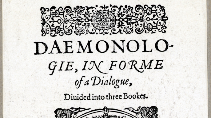 Title page of King James I's Daemonologie. (Credit: Bettmann/Getty Images)