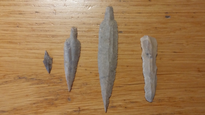 Neolithic flint tools found in the cave.