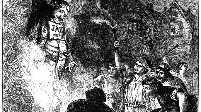 Political cartoon depicting opposition to the Jay Treaty. (Credit: The Print Collector/Print Collector/Getty Images)