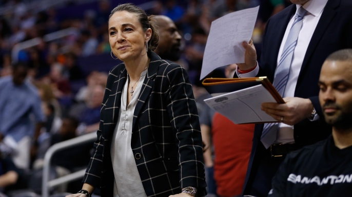 Assistant coach Becky Hammon of the San Antonio Spurs. (Credit: Christian Petersen/Getty Images)