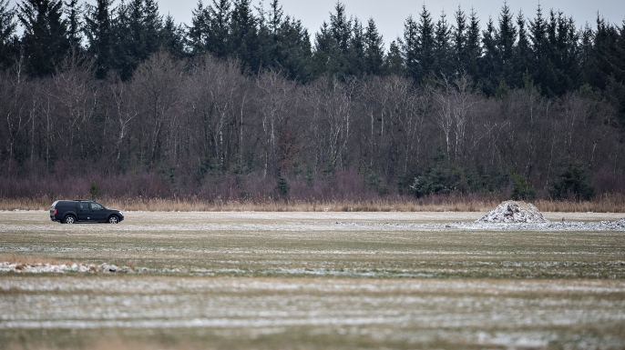 Shows a place where the wreck of a World War II aircraft was found by a 14-year-old Daniel Rom Kristensen and his father Klaus Kristensen, near Birkelse, in Northern Jutland. (Credit: HENNING BAGGER/AFP/Getty Images)