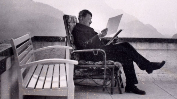Hitler pictured relaxing on the veranda of the Berghof. (Credit: C&T Auctions)
