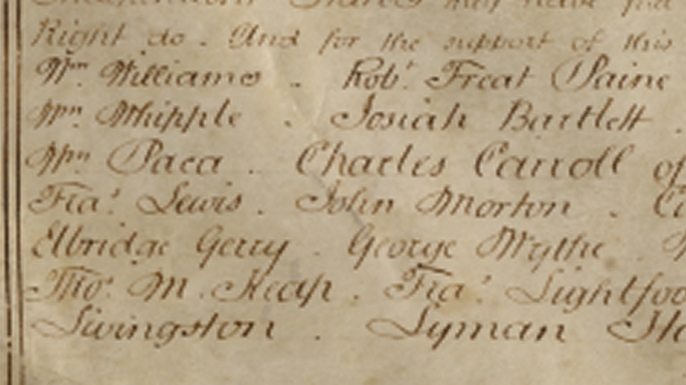 Detail of the List of Signers on the Sussex Declaration. (Credit: West Sussex Record Office Add Mss 8981)