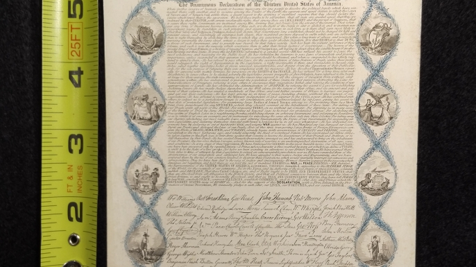 Engraving of the Declaration of Independence by L.H. Brigham, 1836. (Credit: Danielle Allen)