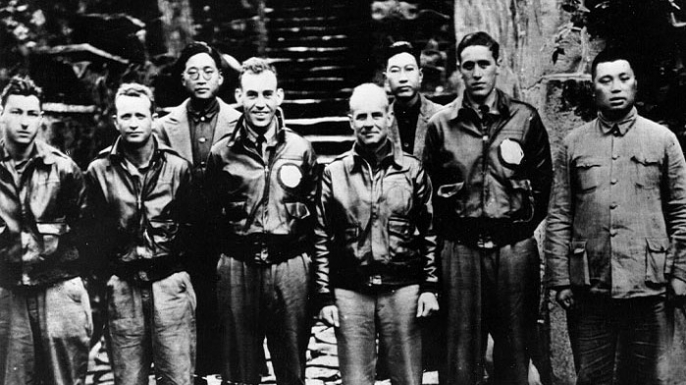 Jimmy Doolittle and his crew in China after the raid.