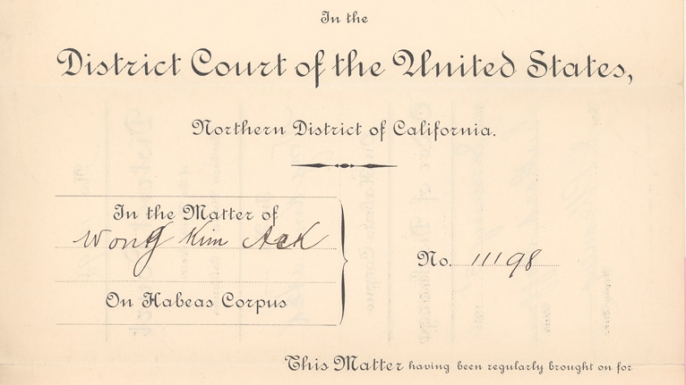 Wong Kim Ark’s discharge papers. (Credit: National Archives)