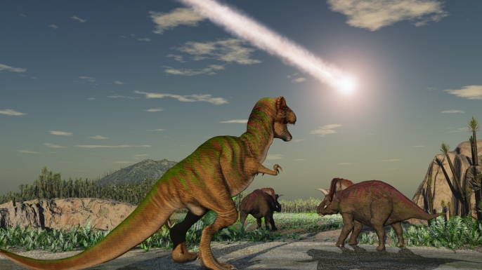 Artist recreation of the asteroid that wiped out the dinosaurs