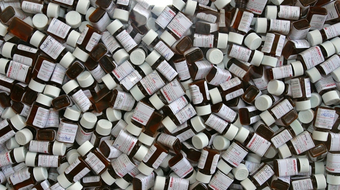 Medication pill bottles. (