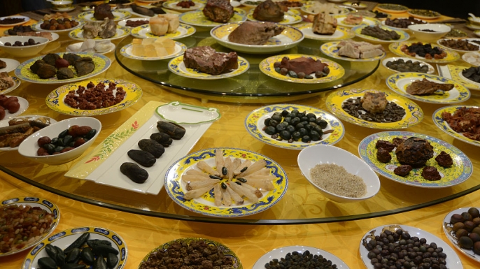 Recreated dishes from the Manchu Han Imperial Feast.
