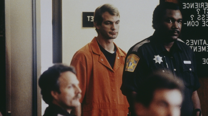 American serial killer and sex offender Jeffrey Dahmer, aka The Butcher of Milwaukee, is indicted on 17 murder charges between 1978 and 1991. (Credit: Marny Malin/Sygma via Getty Images)