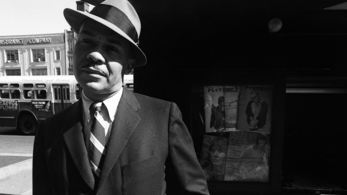 NEW YORK - OCTOBER 1966: Novelist Ralph Ellison poses for a portrait in Harlem in New York City, New York. (Photo by David Attie/Getty Images)