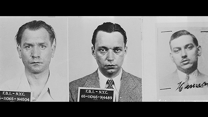 Mugshots of saboteurs Werner Thiel Ernest Peter Burger and Hermann Neubauer.