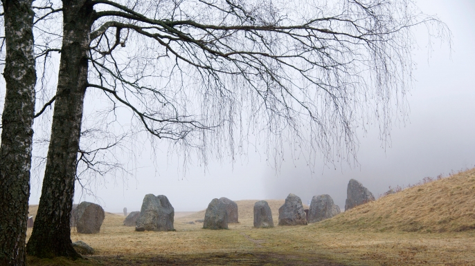 View of Viking burial site Anundshog, in Vasteras, Sweden. (Credit: Rose-Marie Murray/Alamy Stock Photo)
