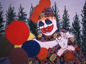 A self portrait painted by John Wayne Gacy titled "Pogo the Clown". (Credit: Steve Eichner/WireImage)