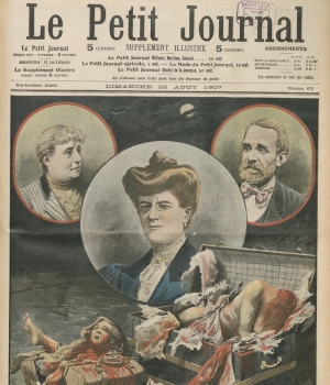 Cover of French Journal Le Petit Journal, No. 875 from August 25, 1907, about the murder case around Vere St. Leger Goold, Irish tennis player. Goold was later convicted of murder and sent to Devil's Island, French Guyana. (Credit: Bibliothèque Nationale de France)