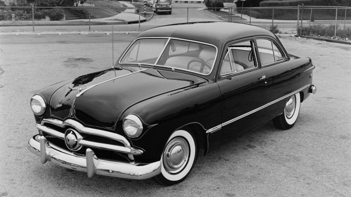 1949 Ford mild custom with pinstripes, whitewall tires, and clean lines. (Credit: Al Paloczy/The Enthusiast Network/Getty Images)