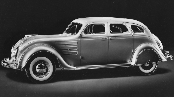Promotional portrait of the Chrysler Airflow, 1934. (Credit: PhotoQuest/Getty Images)