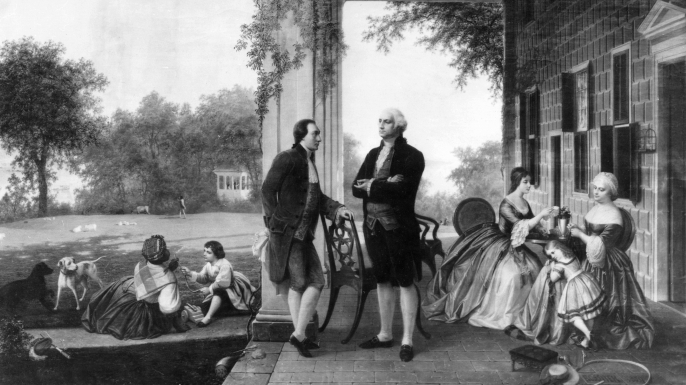George Washington hosting at Mount Vernon. (Credit: Bettmann/Getty Images)