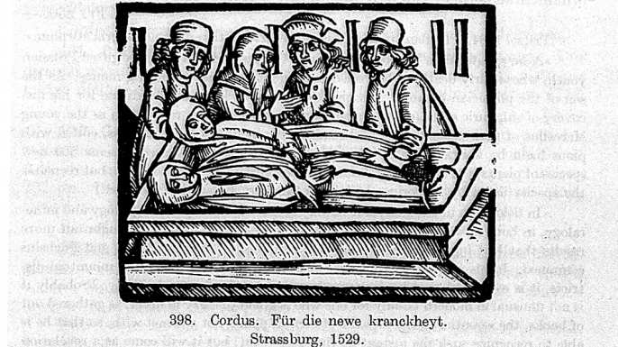 Excerpt from a book by German author Euricius Cordus (1486-1535) about a new deadly illness, what is now known as sweating sickness, circa 1529. (Credit: Wellcome Library/CC BY 4.0)