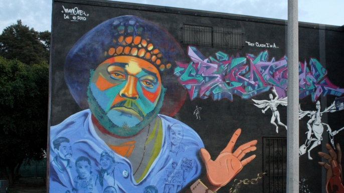 Artwork outside the library. (Courtesy of the Southern California Library)