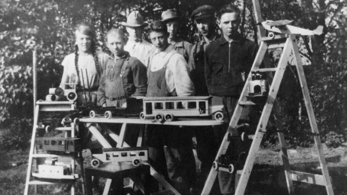 Wooden toys produced by Ole Kirk Christiansen's company. (Credit: Lego/Handout/Corbis via Getty Images)