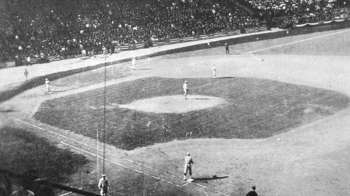 Boston Red Sox and Chicago Cubs during the 1918 World Series at Comiskey Park Chicago, Illinois. (Credot: Mark Rucker/Transcendental Graphics, Getty Images)