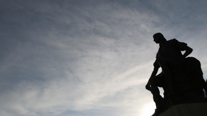 A statue of Christopher Columbus at Palos de la Frontera in Huelva. (Credit: CRISTINA QUICLER/AFP/Getty Images)