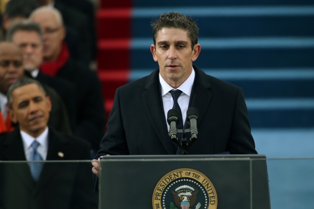 Richard Blanco at President Obama's second presidential inauguration, January 21, 2013. (Getty)