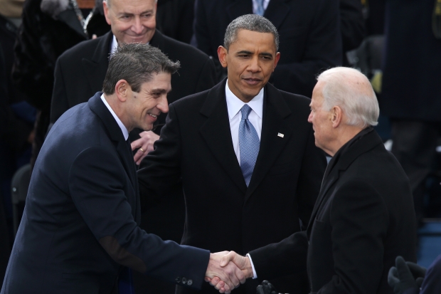 Blanco shaking Vice President Joe Biden's hand at President Obama's second presidential inauguration, January 21, 2013. (Getty)