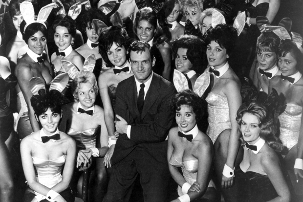 Hugh Hefner and His Playboy Bunnies Photo
