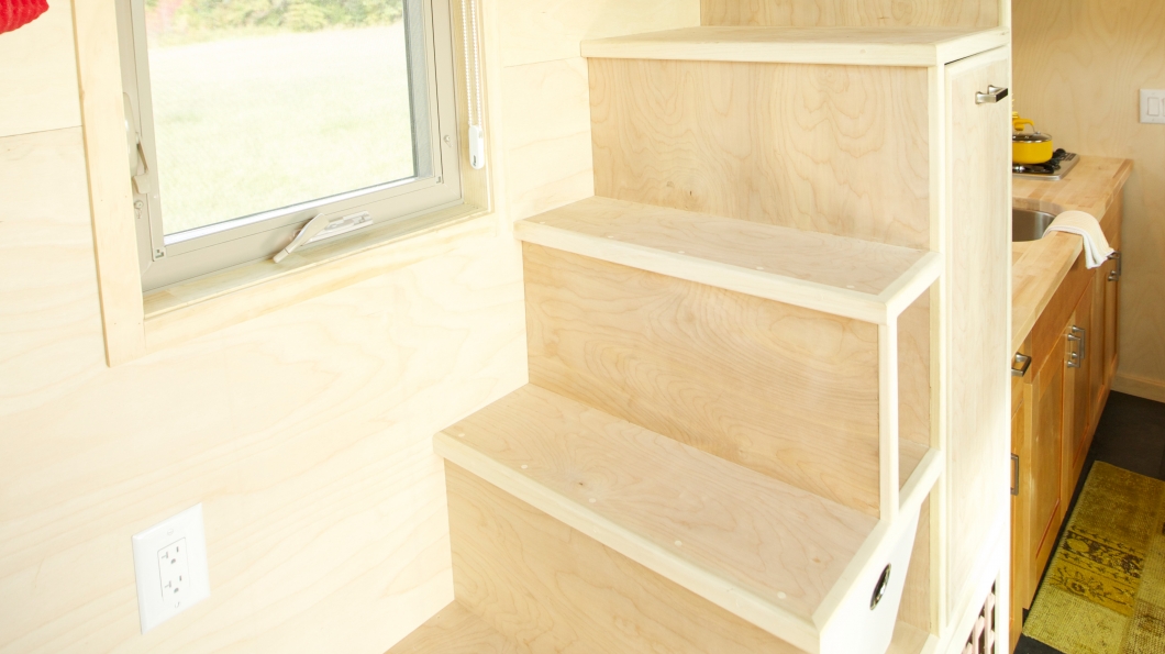 tiny house stair storage