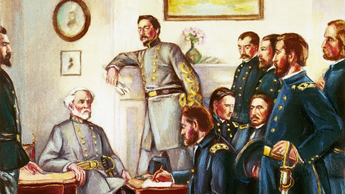 1865, appomattox court house, virginia, general lee, ulysses s. grant, general grant