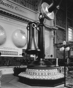 A giant model of a telephone on display (Credit: Cardinell-Vincent/FPG/Hulton Archives/Getty Images)
