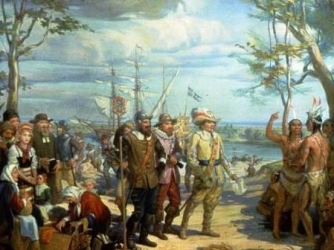 Peter Minuit's "purchase" of Manhattan, May 1626.