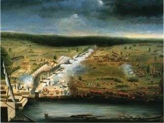 Painting of the battle by a member of the Louisiana militia