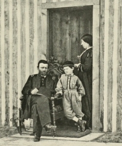 Ulysses S. Grant with his wife, Julia, and son, Jesse, in City Point, Virginia