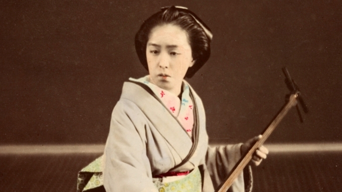 A Japanese geisha in the 1870s.