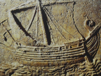 Engraving of Phoenician ship