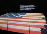 The garrison flag that was raised over Fort McHenry, on display at the Smithsonian's National Museum of American History.
