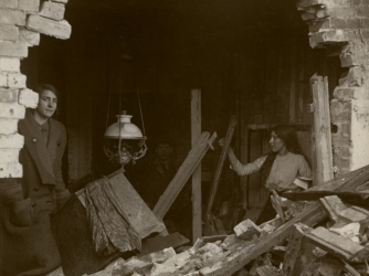 London home damaged by World War I German zeppelin raids