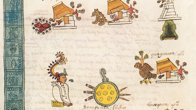 The 16th century Codex Mendoza, depicting the conquests of Itzcoatl