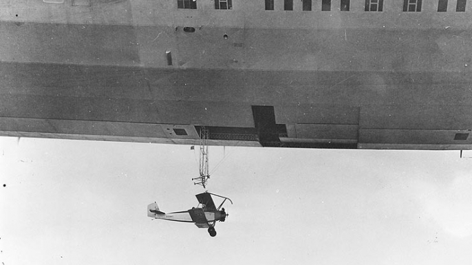 Aircraft being released from USS Akron.