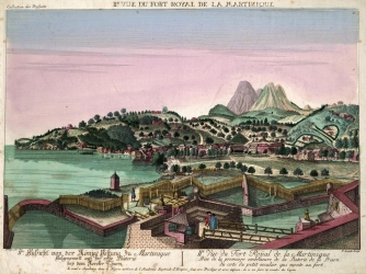 Drawing of Port Royal, Martinique from the 1750s.