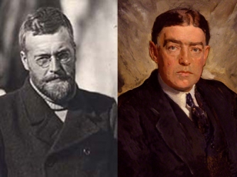 James Mann Wordie (L) and Ernest Henry Shackleton (R).
