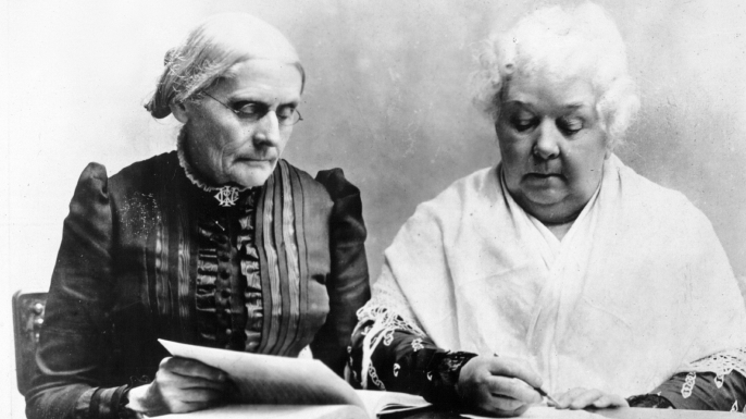 Susan B. Anthony (L), Elizabeth Cady Stanton (R), 1899 (Credit: Universal History Archive/Getty images)