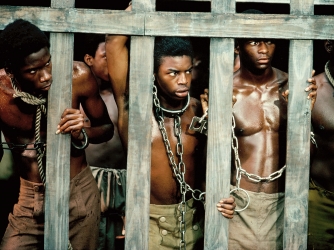Kunta Kinte (LeVar Burton, center) in "Roots." (Credit: ABC Photo Archives/Getty Images)