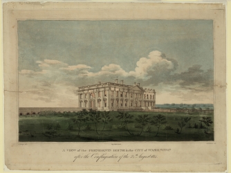 View of the White House after the conflagration in August 24, 1814. (Credit: Heritage Images/Getty Images)
