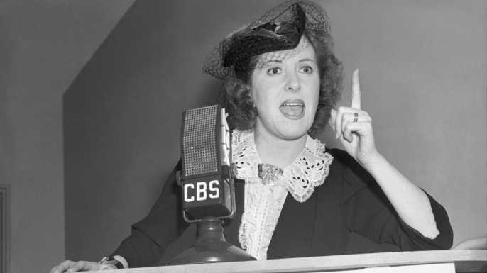 Gracie Allen campaigning as the "Surprise Party" candidate in 1940. (Credit: CBS via Getty Images)