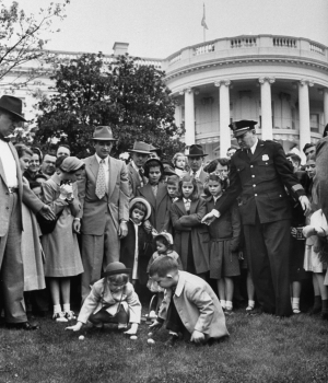 President Dwight Eisenhower's grandchildren at an Easter Egg Roll. (Credit: George Skadding/The LIFE Picture Collection/Getty Images)