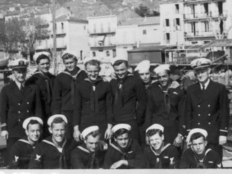 PT-305's crew in the Mediterranean. (From the collection of PT-305 veteran Joseph Brannan, courtesy of The National WWII Museum)